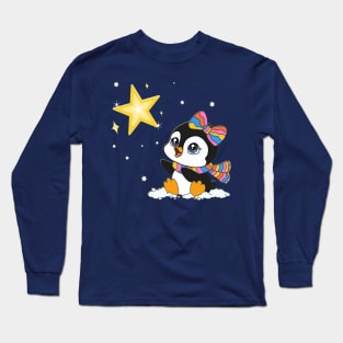 Baby Penguin with a Bright Star Long Sleeve T-Shirt